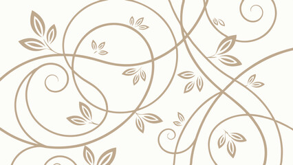 Tropical Foliage Line Art: Elegant line art illustration showcasing the intricate details of tropical foliage with a touch of gold.