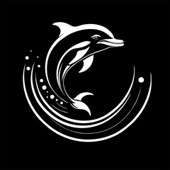 Elegant Minimalist Dolphin Vector Illustration Logo