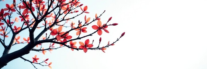 Dark branches against light sky isolated on white background, dark, branch