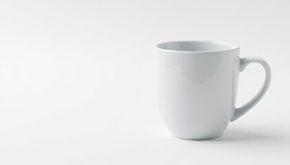 Fototapeta premium Clean white ceramic mug isolated on white background, background, simple
