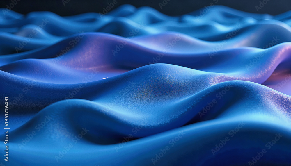 Aufkleber glowing blue waves ripple across a smooth, abstract surface, creating a mesmerizing and fluid visual