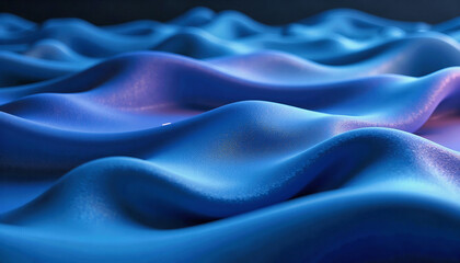 Obraz premium Glowing blue waves ripple across a smooth, abstract surface, creating a mesmerizing and fluid visual effect. Graphical resource for design and downstream advertisement purposes