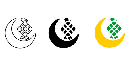 Collection of elements in the oriental style of Ramadan Kareem and Eid Mubarak, Islamic windows, arches, stars and moon, mosque doors, mosque domes and lanterns