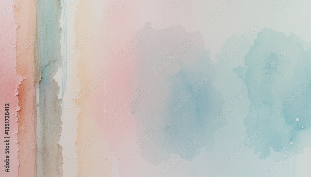 Poster abstract watercolor art creation studio setting digital artwork soft color palette close-up view art