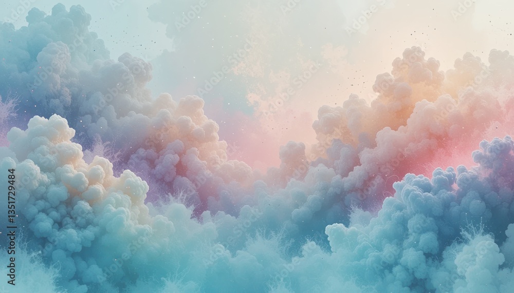 Poster dynamic cloudscape transformation sky digital art ethereal environment aerial view serenity and imag