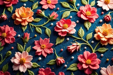 Intricate floral design, repeating elegantly across fabric , fabric, botanical, home