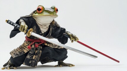 frog playing samurai
