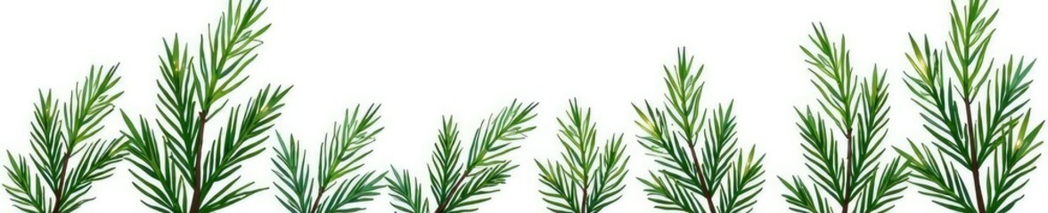 Obraz premium Isolated branches of fir tree on white background, nature, fir, trees