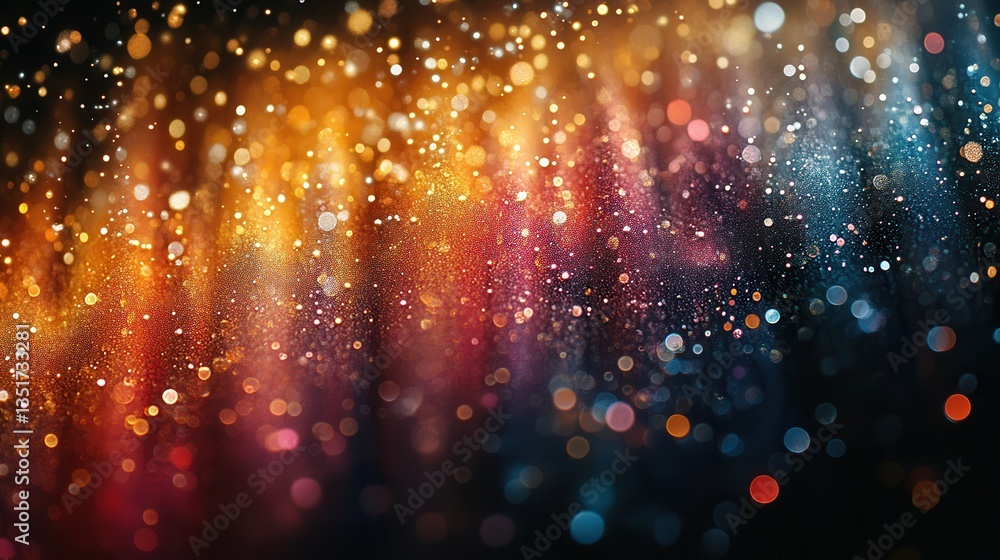 Aufkleber abstract vibrant colorful background with particles and bokeh effects shining