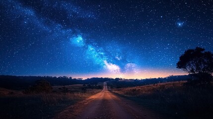 Starry Night Road: A Celestial Journey