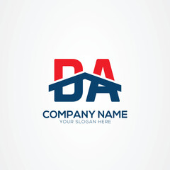 Naklejka premium DA or AD Creative Modern Letters Logo Design Element