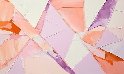 Abstract artwork featuring pastel colors and geometric shapes composition