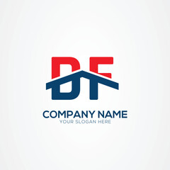 DF or FD Creative Modern Letters Logo Design Element