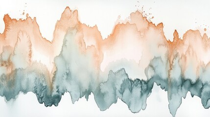 Abstract Watercolor Painting Showing Layers of Earth Tone Colors