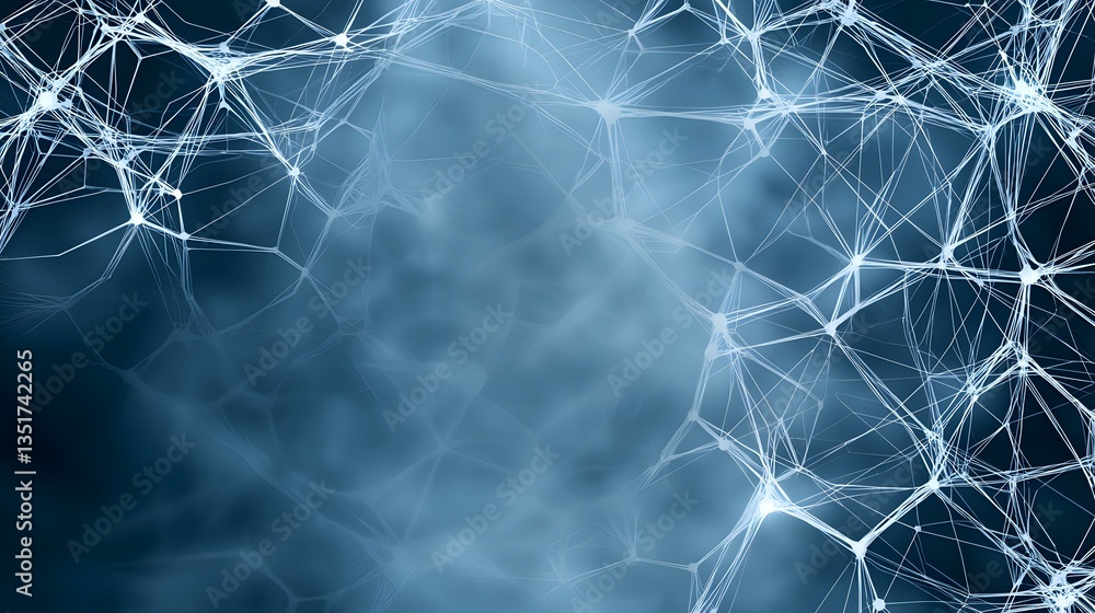 Aufkleber the image shows a complex network of interconnected nodes, resembling a neural network or a spiderwe