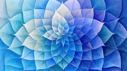 Beautiful Abstract Fractal Featuring Blue and White Petal Shapes