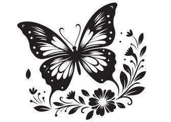 butterfly silhouette logo icon vector, flying butterfly silhouette logo, butterfly logo creative design black animal, black butterfly silhouettes on wings isolated on white background.