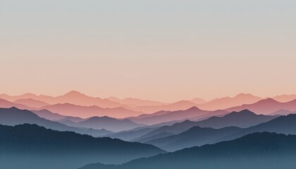 Obraz premium Breathtaking sunrise over mountain ranges natural landscape panoramic view serene environment tranquil concept