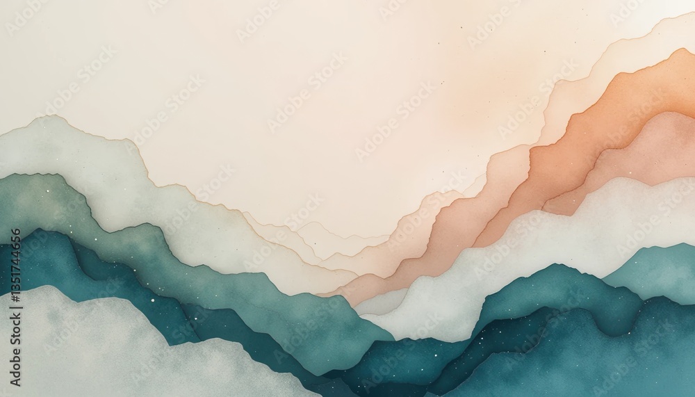 Aufkleber abstract scenic layers digital art soft color palette calm environment aerial view artistic concept 