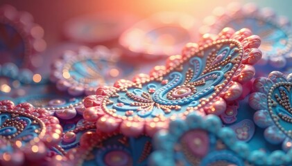 Obraz premium Soft, blurred paisley design, creating a hazy seamless repeat , texture, fabric, serene