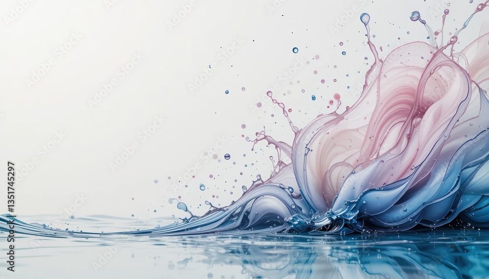Aufkleber water splash artistry creating abstract fluid dynamics ocean shoreline digital art calm waters low a