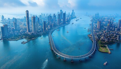 Mumbai Skyline: Coastal Metropolis Aerial View