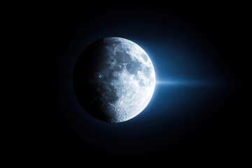 Obraz premium Stunning Close-Up of a Full Moon Against a Dark Starry Background
