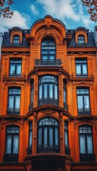 Orange Brick Building with Ornate Details
