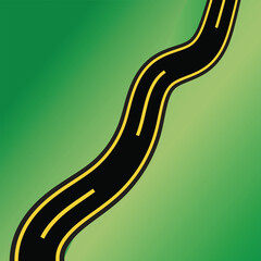 Obraz premium Road Path Through Green Vector Illustraton