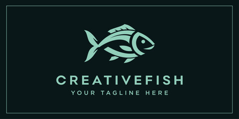 creative fish logo. fish logo design. simple clean fish logo vector illustration template isolated