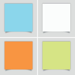Set Of 4 Colorful Sticky Notes or Lifted page Vector Illustraton