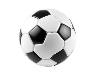 Obraz premium Close-up of a classic black and white soccer ball on a transparent background.
