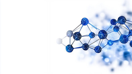 Abstract Blue Geometric Shapes On White Background