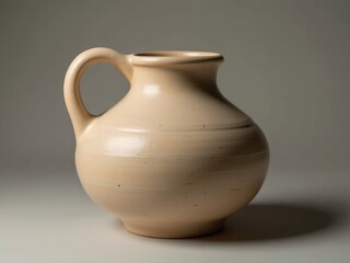 Ceramic brown clean vase. The vase is empty and has a simple, elegant design. handicrafts, DIY products.