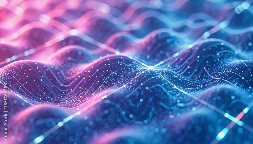 Aufkleber glowing, interconnected lines and nodes create a vibrant, abstract network of light and energy. grap