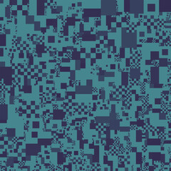 Dense pattern of black and white squares, creating a digital camouflage effect