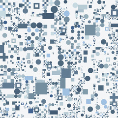 Pattern of white and blue shapes on a light background, resembling a digital scheme