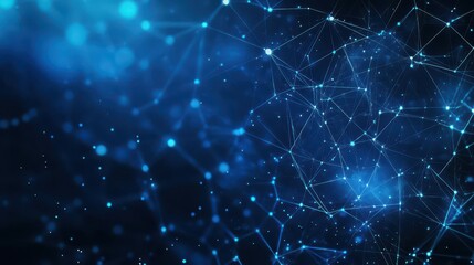 Fototapeta premium Abstract blue background featuring a network of interconnected lines representing financial technology concepts