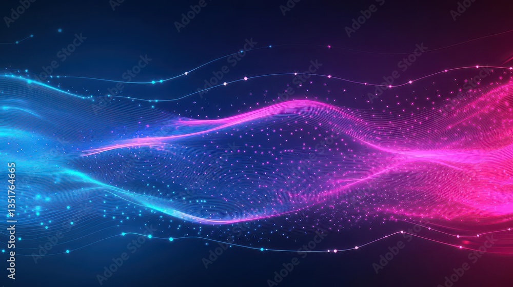 Poster Glowing abstract background creating a modern aesthetic with vibrant colors and dynamic patterns for digital art