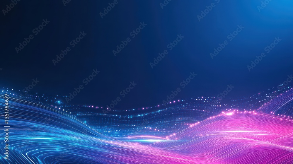 Poster abstract blue and pink wave pattern creating a modern background with fluid shapes and dynamic movem