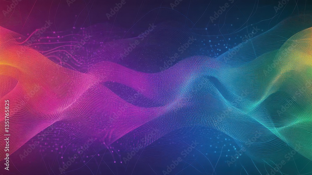 Leinwandbilder Colorful wave pattern displaying a gradient of vibrant colors creating a dynamic and eye-catching background