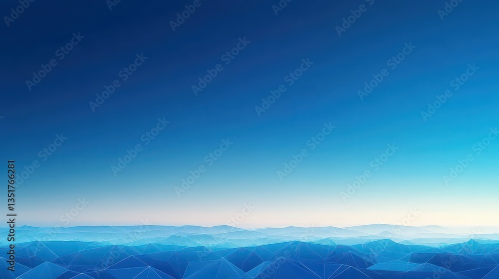 Poster serene blue sky with majestic mountains in the background creating a tranquil and inspiring landscap