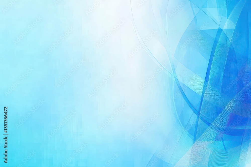 Poster Abstract blue background with soft white overlay creating a dreamlike and serene visual experience for designs