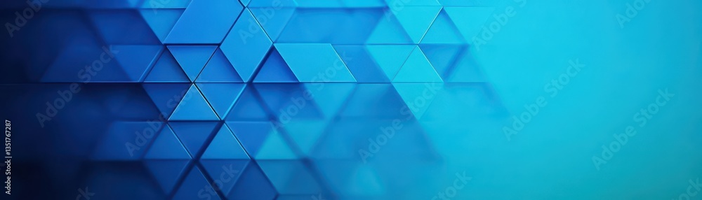 Aufkleber Captivating abstract blue gradient background featuring a unique pattern of triangles creating visual interest