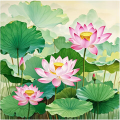 pink water lily