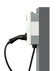 Cutout black coloured electric car charging equipment