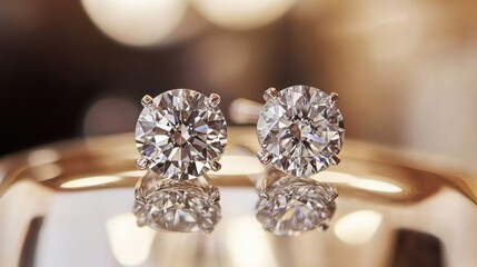 A pair of timeless diamond earrings perfect for a wedding day