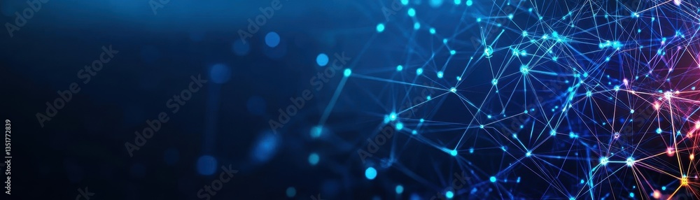 Poster Network of connected lines in an abstract conceptual design illustrating communication and connectivity in modern art
