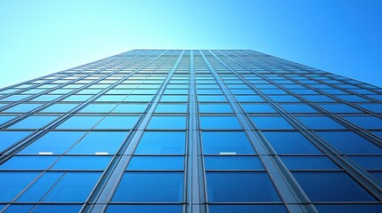 Fototapeta premium Modern Glass Skyscraper Reaching for the Sky