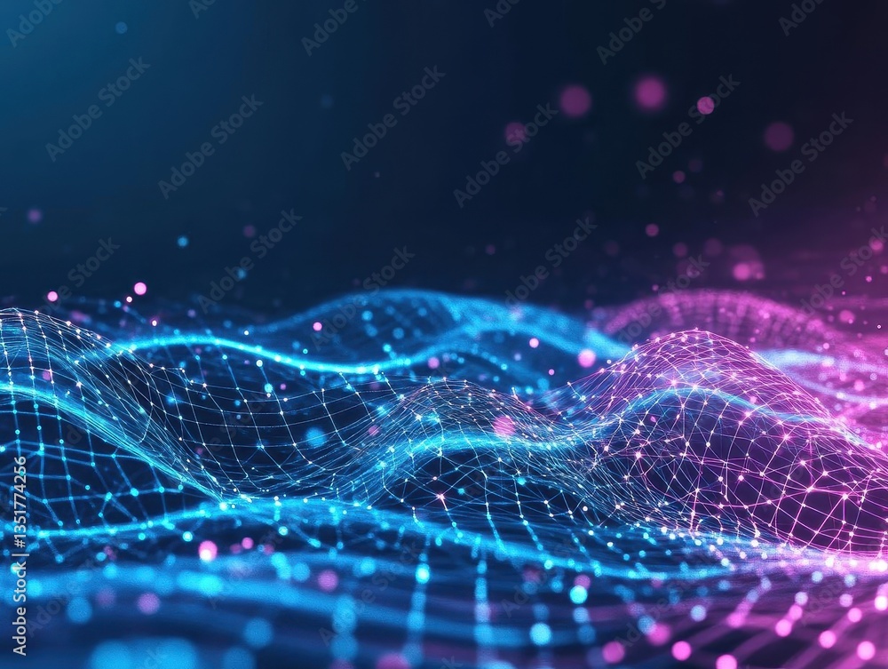 Poster Soft blue and pink abstract background creating a harmonious blend of colors for modern visual appeal
